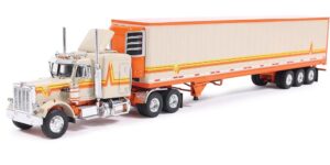 1:64 Scale. PETERBILT 359 1973 with Trailer- ORANGE & CREAM