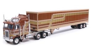 1:64 Scale. PETERBILT 359 1973 with Trailer- BROWN