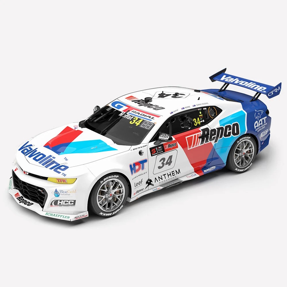 1:43 Scale. James Moffat / Nathan Herne. Team Valvoline GRM #34 Chevrolet Camaro ZL1 2026 Repco Bathurst 1000 Wildcard