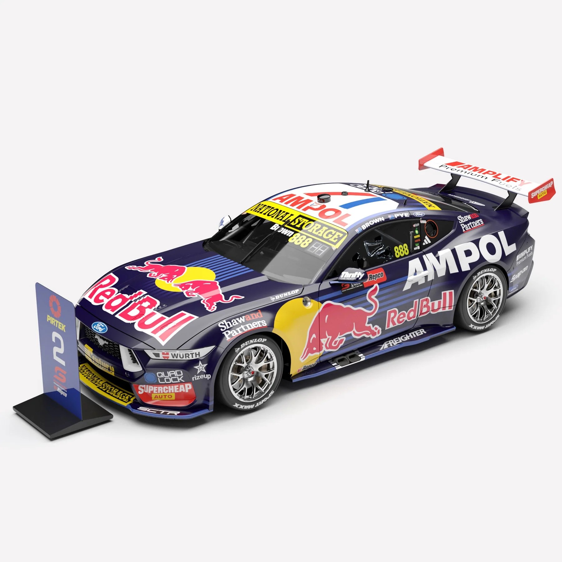 1:18 Scale. Will Brown / Scott Pye. Red Bull Ampol Racing #888 Ford Mustang GT - 2026 Repco Bathurst 1000 2nd Place