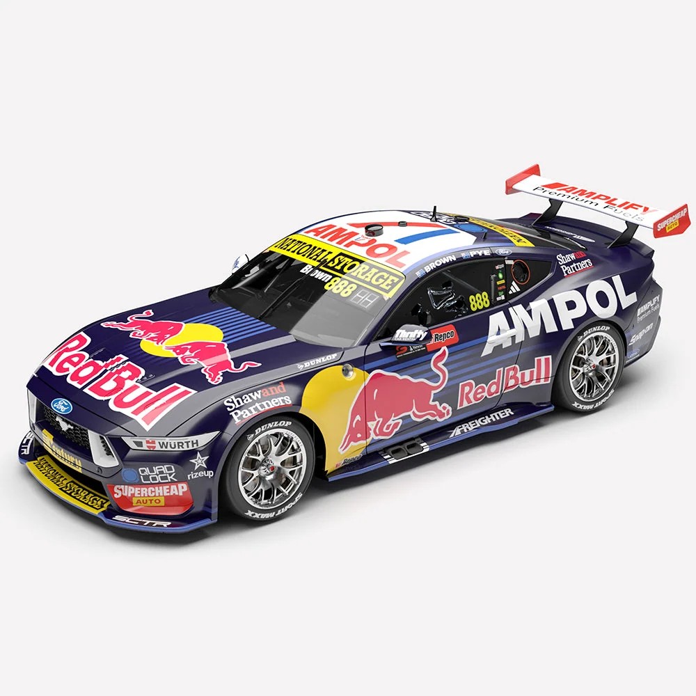 1:43 Scale. Will Brown / Scott Pye. Red Bull Ampol Racing #888 Ford Mustang GT – 2026 Repco Bathurst 1000 2nd Place
