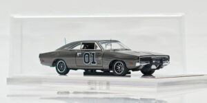 1:64 Scale. General Lee Dodge Charger “Dukes of Hazzards” Dark Chrome Version