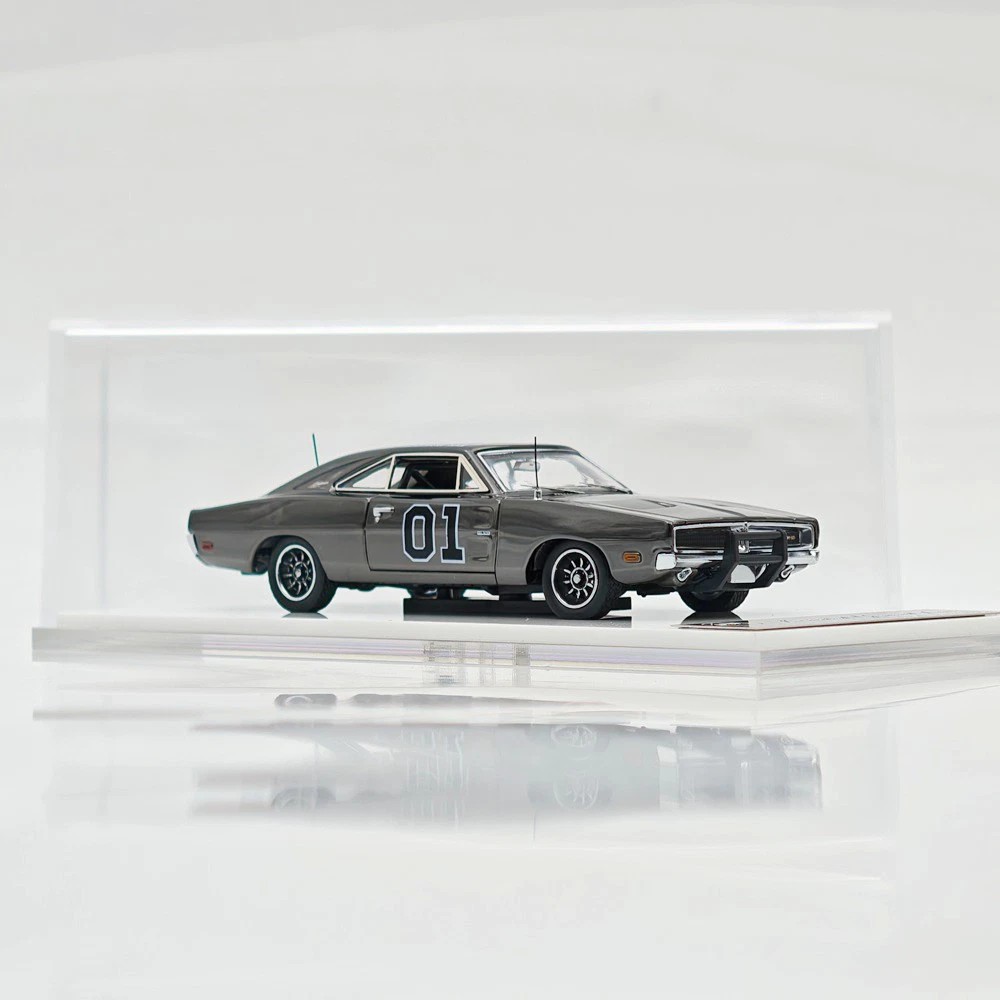 1:64 Scale. General Lee Dodge Charger “Dukes of Hazzards” Dark Chrome Version