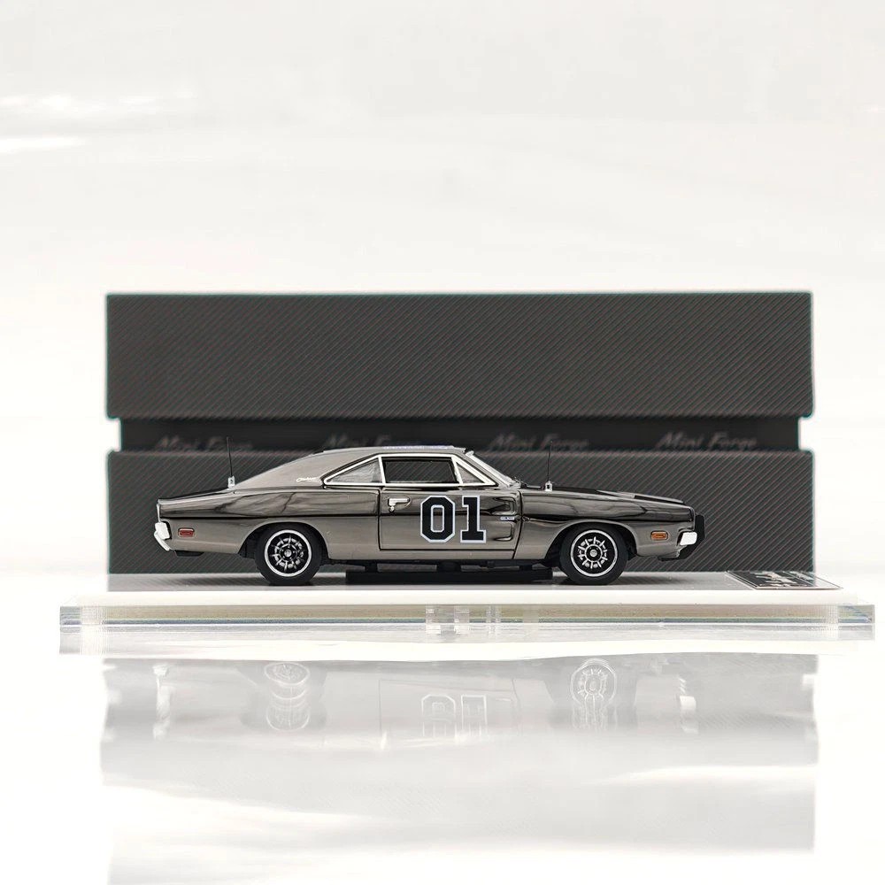 1:64 Scale. General Lee Dodge Charger “Dukes of Hazzards” Dark Chrome Version