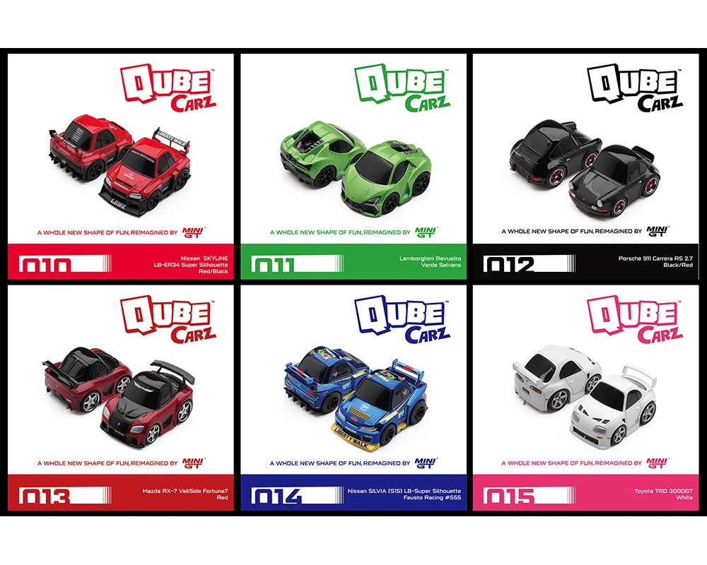 1:64 Scale. QubeCarz Series 3 Assortment QZ-COMBO-003. (Set of 6) MINI GT