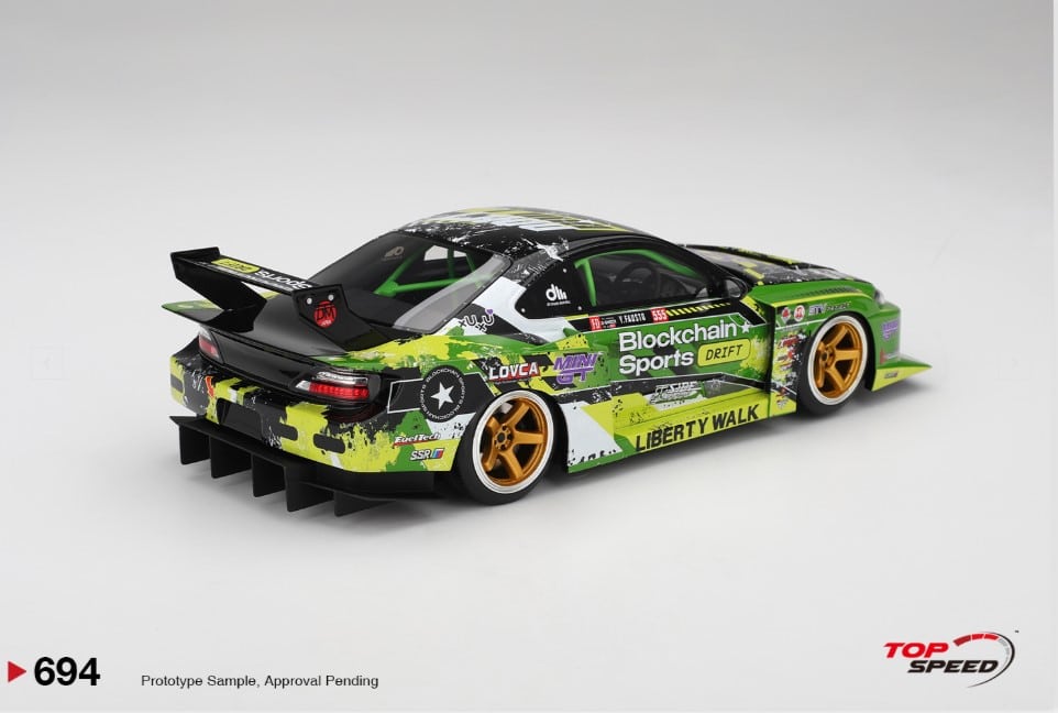 1:18 Scale. NISSAN SILVIA S15 LB-SUPER SILHOUETTE #555 V2 2024 FORMULA DRIFT JAPAN